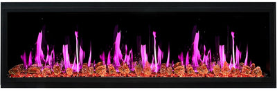 Litedeer Homes Latitude 65-inch Ultra Slim Built-in Electric Fireplace with Reflective Fire Glass ZEF65XA