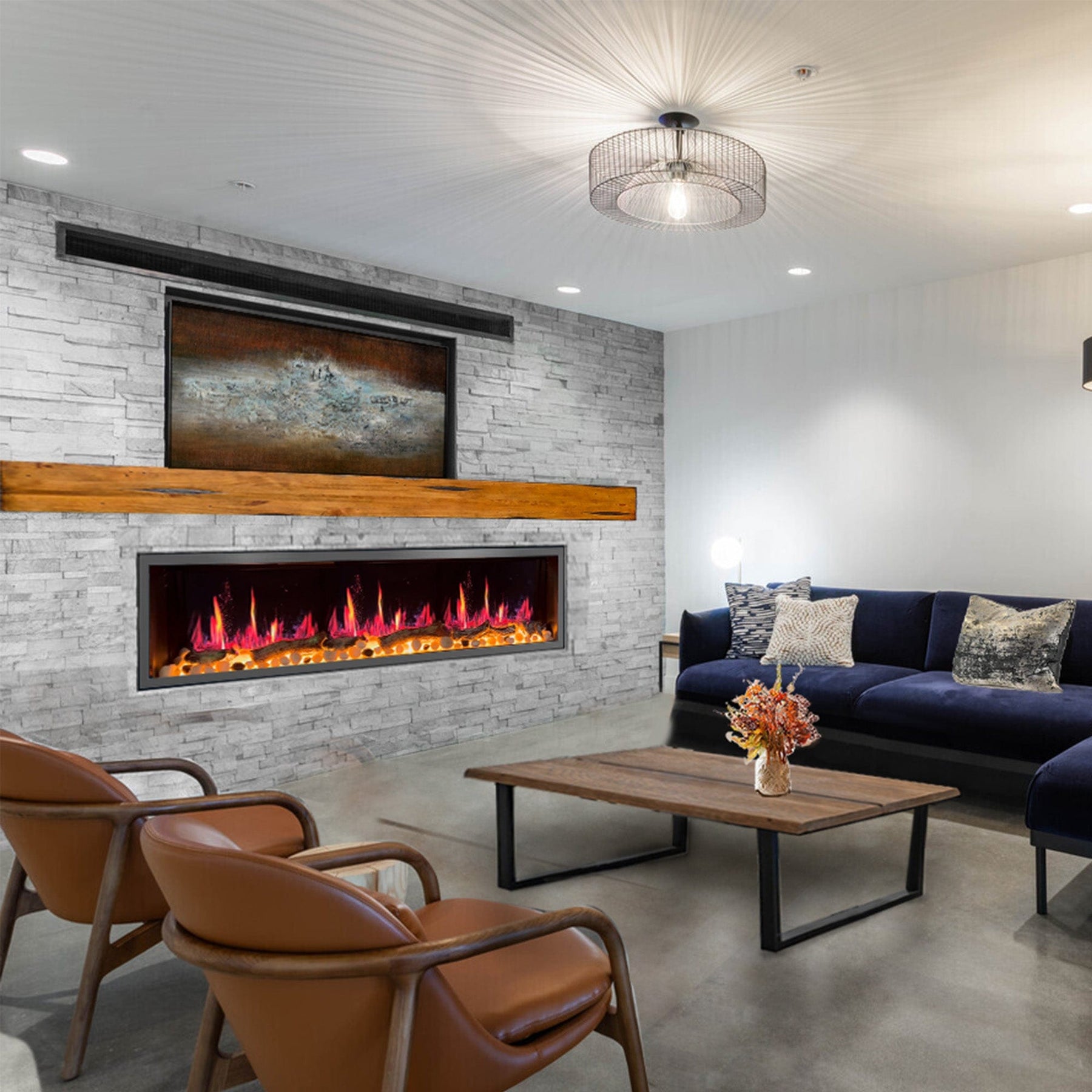 12+ Electric Fireplace Rocks Litedeer Homes Latitude 75" Ultra Slim Electric Fireplace ZEF75VC
