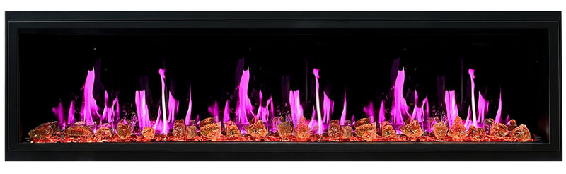 Litedeer Homes Latitude 75-inch Ultra Slim Built-in Electric Fireplace with Reflective Fire Glass ZEF75VA