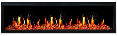Litedeer Homes Latitude 75-inch Ultra Slim Built-in Electric Fireplace with Reflective Fire Glass ZEF75VA