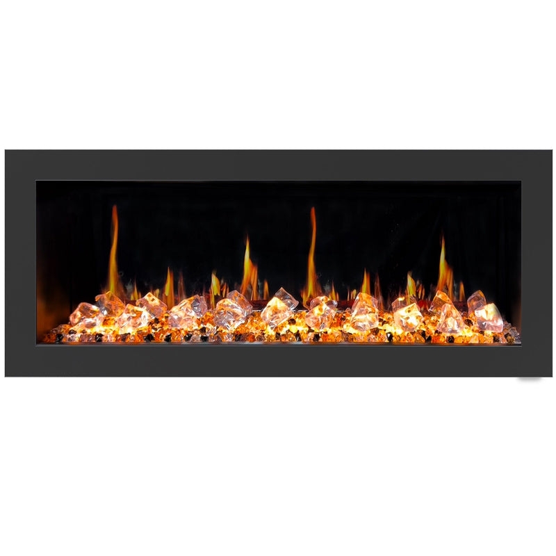 Litedeer Homes Latitude II 48-inch Seamless Push-in Electric Fireplace with Acrylic Crushed Ice Rocks ZEF48XC