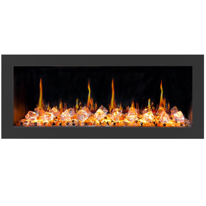 Litedeer Homes Latitude II 48-inch Seamless Push-in Electric Fireplace with Acrylic Crushed Ice Rocks ZEF48XC