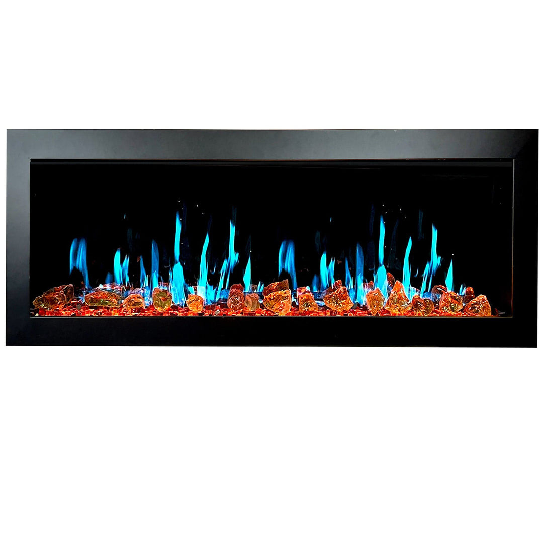 Litedeer Homes Latitude II 48-inch Seamless Push-in Electric Fireplace with Reflective Fire Glass ZEF48XA