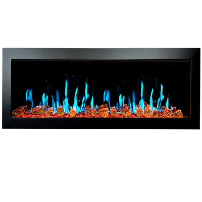 Litedeer Homes Latitude II 48-inch Seamless Push-in Electric Fireplace with Reflective Fire Glass ZEF48XA