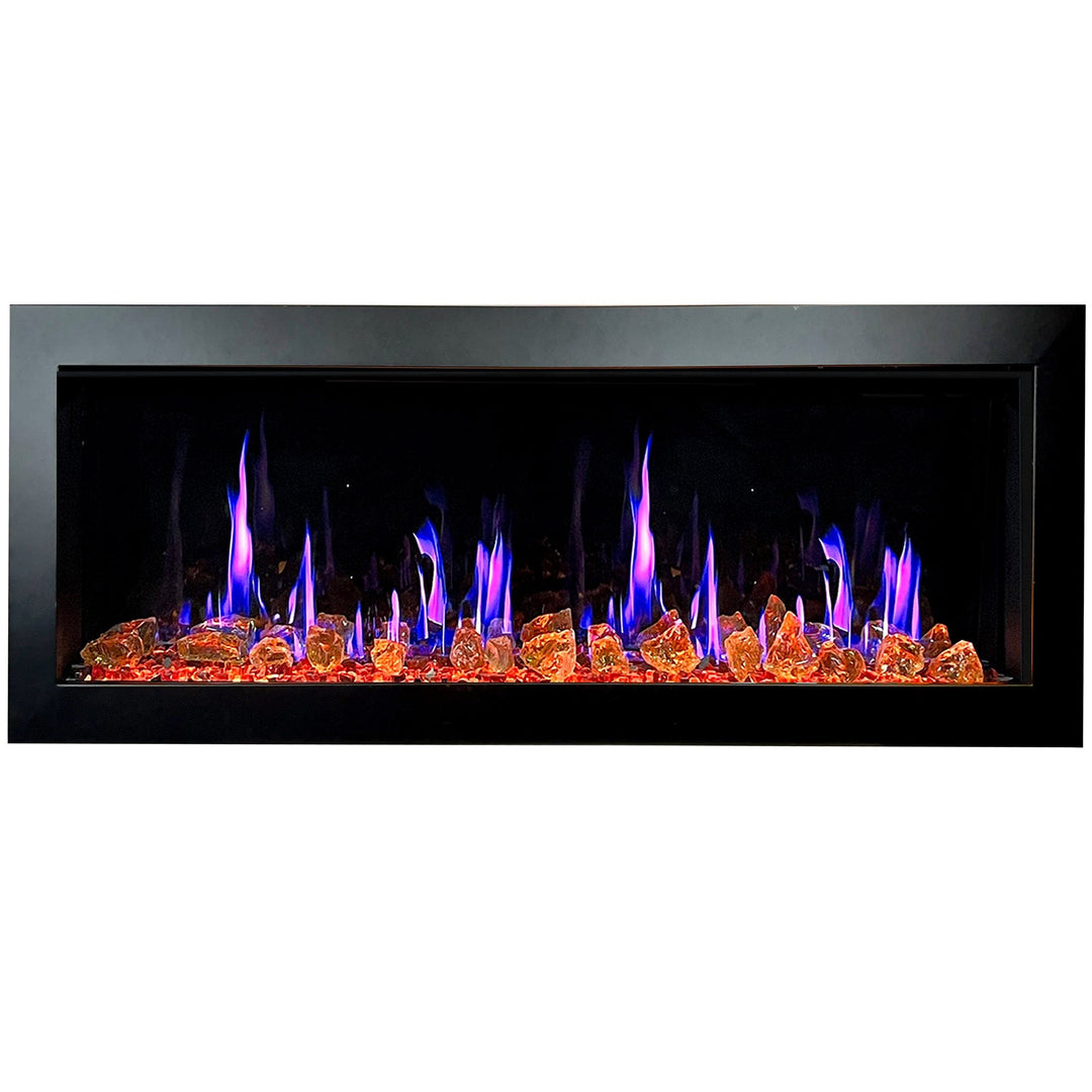 Litedeer Homes Latitude II 48-inch Seamless Push-in Electric Fireplace with Reflective Fire Glass ZEF48XA
