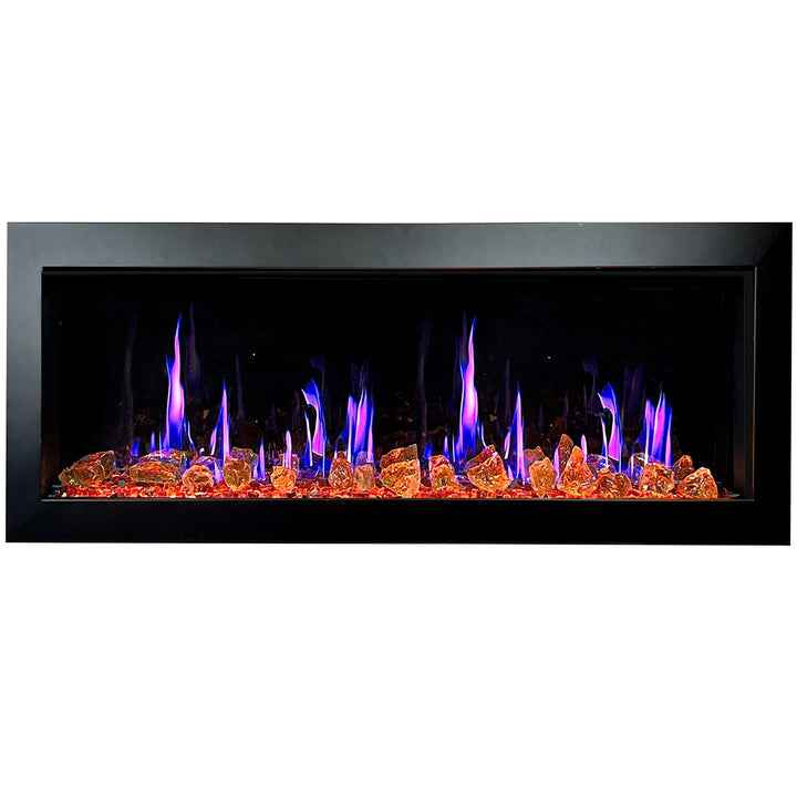 Litedeer Homes Latitude II 48-inch Seamless Push-in Electric Fireplace with Reflective Fire Glass ZEF48XA