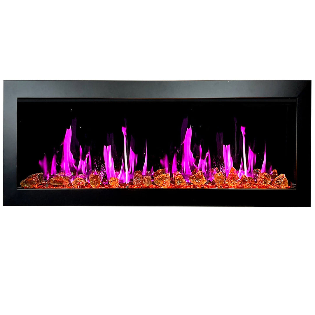 Litedeer Homes Latitude II 48-inch Seamless Push-in Electric Fireplace with Reflective Fire Glass ZEF48XA