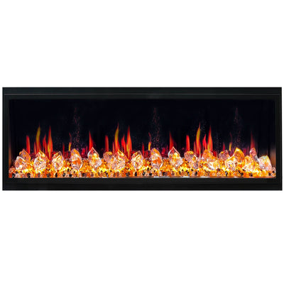 Litedeer Homes Latitude II 58-inch Seamless Push-in Electric Fireplace with Acrylic Crushed Ice Rocks ZEF58VC
