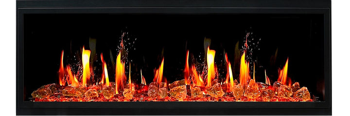 Litedeer Homes Latitude II 58-inch Seamless Push-in Electric Fireplace with Reflective Fire Glass ZEF58VA