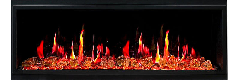 Litedeer Homes Latitude II 58-inch Seamless Push-in Electric Fireplace with Reflective Fire Glass ZEF58VA