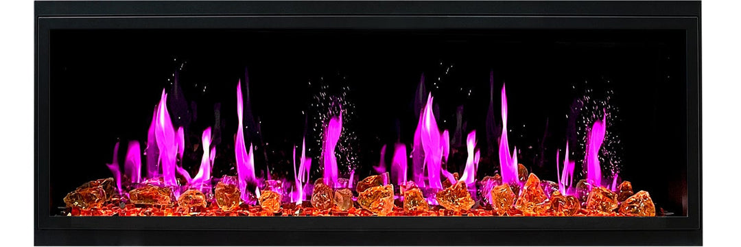 Litedeer Homes Latitude II 58-inch Seamless Push-in Electric Fireplace with Reflective Fire Glass ZEF58VA