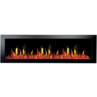 Litedeer Homes Latitude II 68-inch Seamless Push-in Electric Fireplace with Reflective Fire Glass ZEF68XA