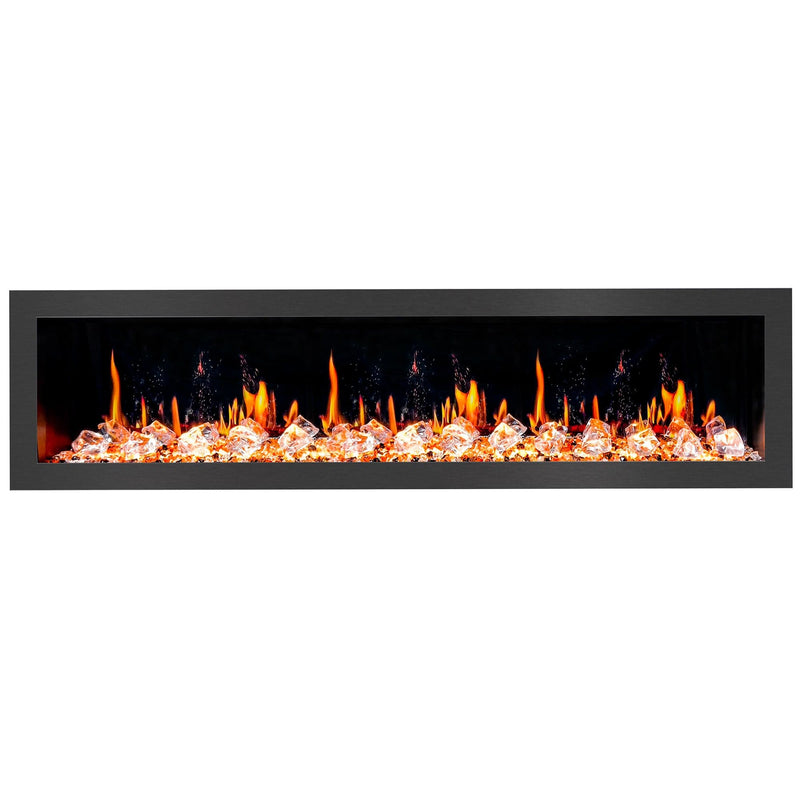 Litedeer Homes Latitude II 78-inch Seamless Push-in Electric Fireplace with Acrylic Crushed Ice Rocks ZEF78VC