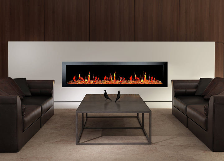 Litedeer Homes Latitude II 78-inch Seamless Push-in Electric Fireplace with Reflective Fire Glass ZEF78VA