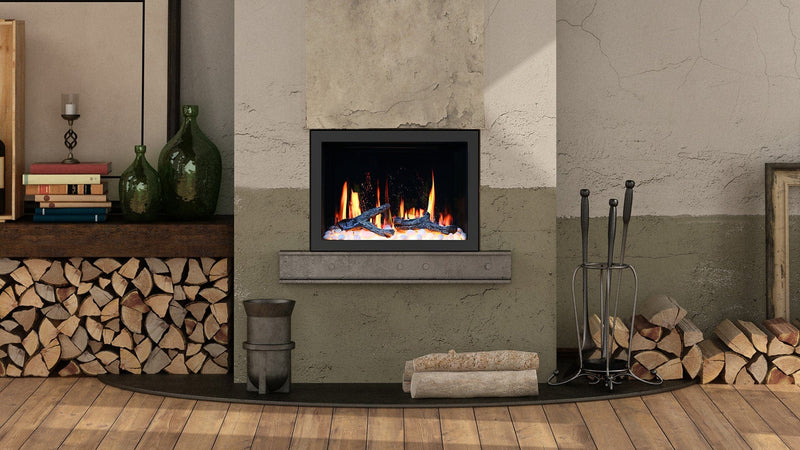 Litedeer Homes LiteStar 30-inch Smart Electric Fireplace Insert with Luster Copper Amber Glass