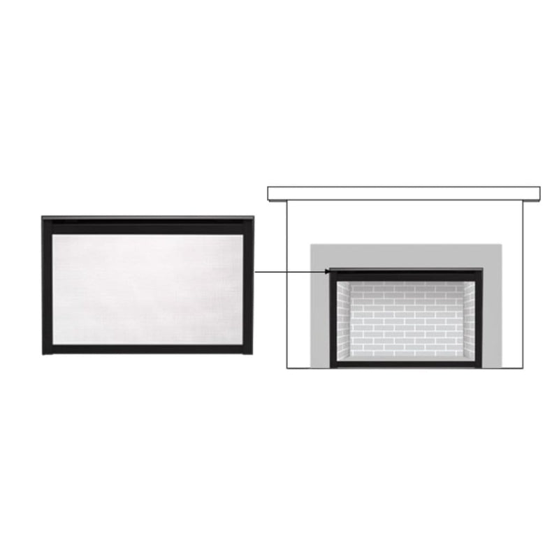 Majestic 25-inch Black Inside Fit Screen Front for Gas Fireplace Inserts INFIT-25-BK