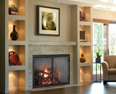 Majestic Biltmore 42" Wood-Burning Fireplace w/ Herringbone Brick Pattern SB80HB
