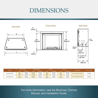 Majestic Courtyard 36" Single-Sided Outdoor Gas Fireplace ODCOUG-36 Fireplaces Flame Authority