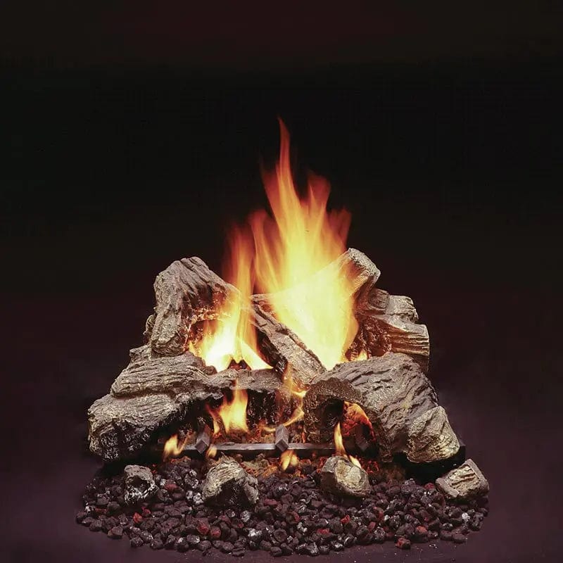 Majestic Duzy Fiber Ceramic 24"/18" Gas Log Set Fireplace Log Sets Flame Authority