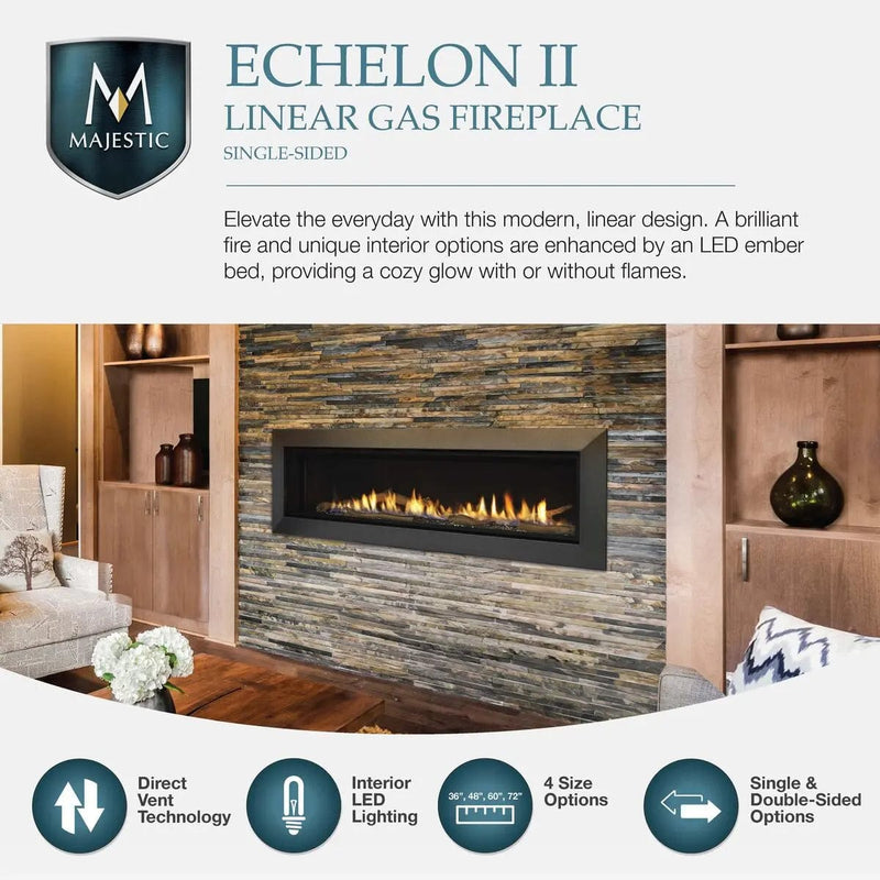 Majestic Echelon II 36" Direct Vent Gas Fireplace ECHEL36IN-C Fireplaces ECHEL36IN-C Flame Authority