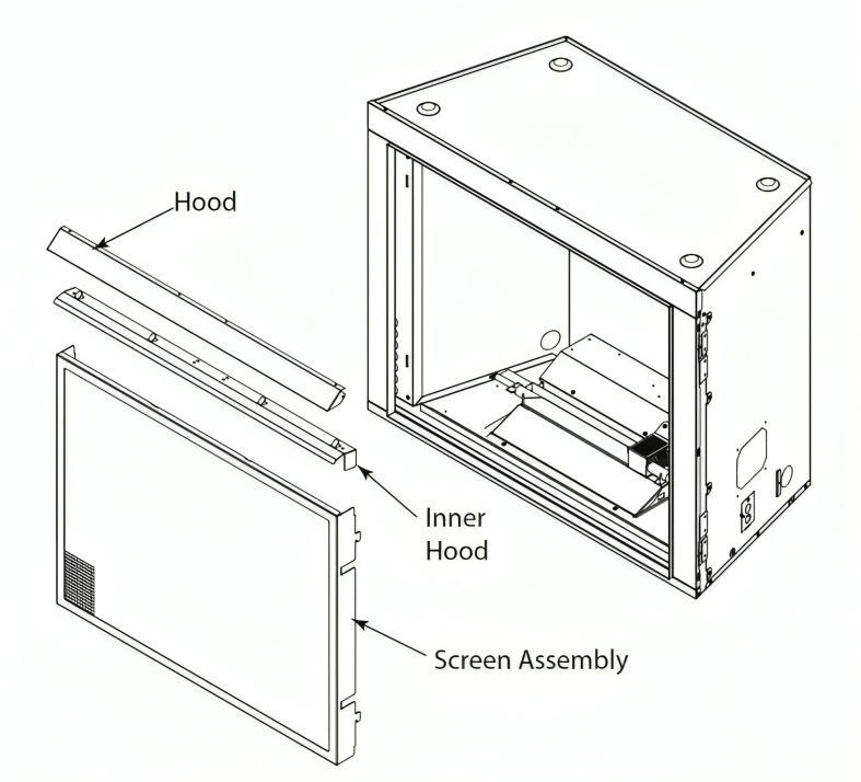 Majestic Framed Mesh Hang-On Screen for 42" Courtyard Gas Fireplace ODCOUG-42SCN