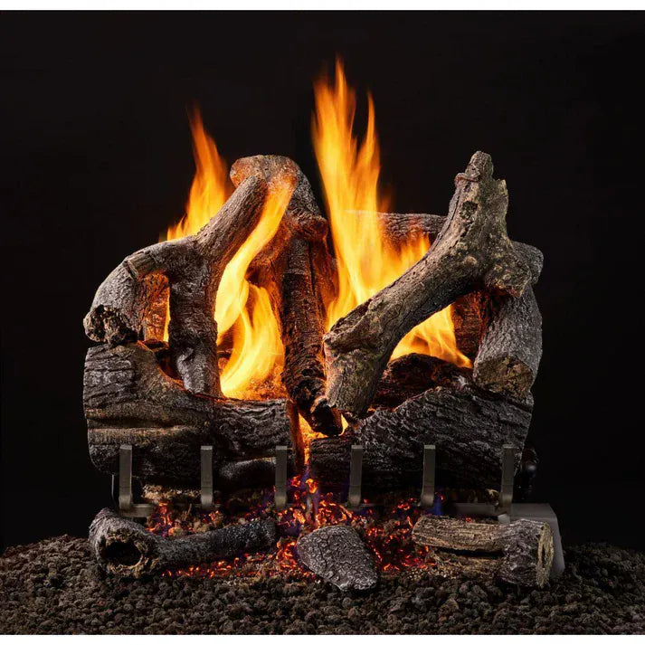 Majestic Grand Oak 18" 10-Piece 3-Tier Vented Gas Log Set 3TR-GO18 Fireplace Log Sets 3TR-GO18 Flame Authority