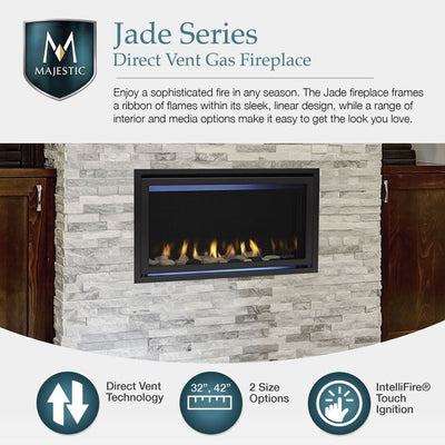 Majestic Jade 32" Direct Vent Natural Gas Fireplace JADE32IN-B Fireplaces JADE32IN-B Flame Authority