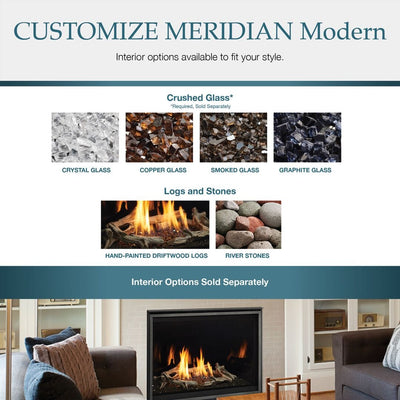 Majestic Meridian 36" Modern Top Direct Vent Gas Fireplace MER36MN Fireplaces MER36MN Flame Authority