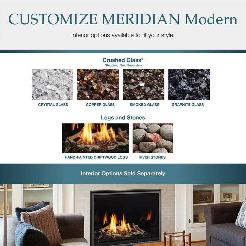 Majestic Meridian 36" Modern Top Direct Vent Gas Fireplace MER36MN Fireplaces MER36MN Flame Authority