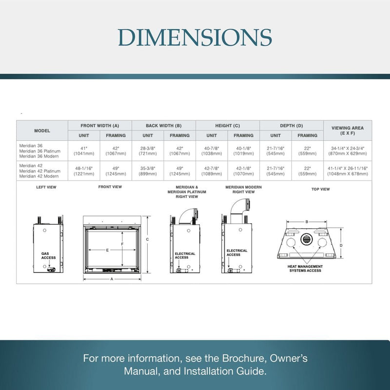 Majestic Meridian 36" Modern Top Direct Vent Gas Fireplace MER36MN Fireplaces MER36MN Flame Authority