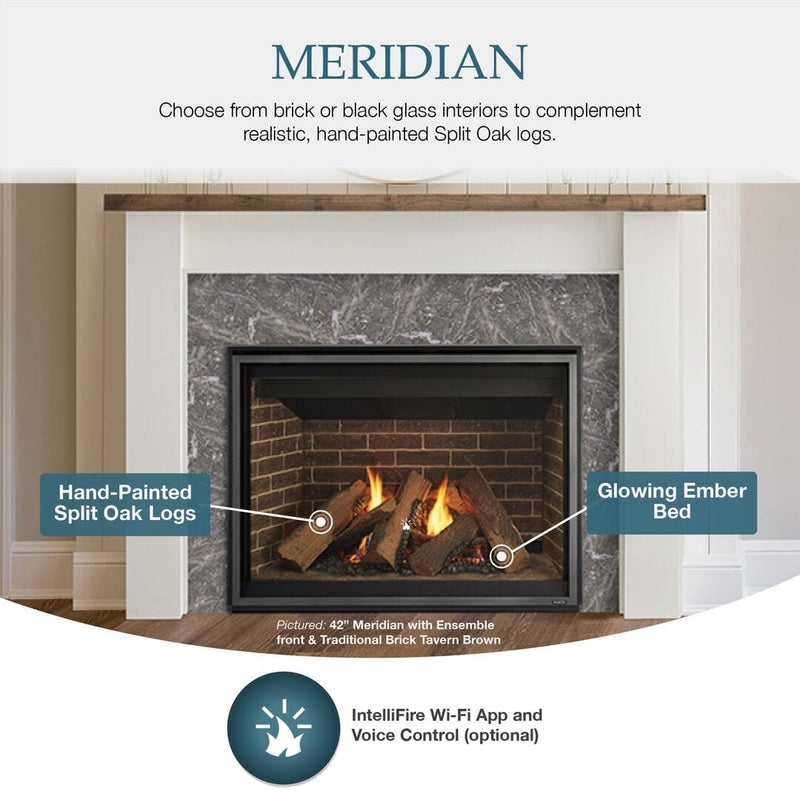 Majestic Meridian 36" Modern Top Direct Vent Gas Fireplace MER36MN Fireplaces MER36MN Flame Authority