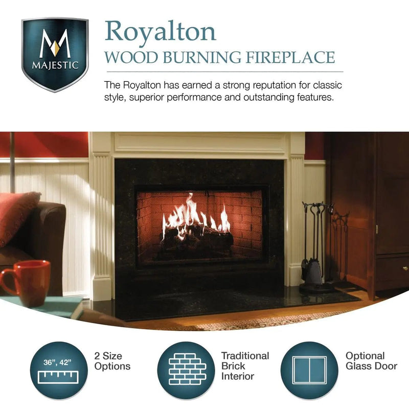 Majestic Royalton 36" Wood-Burning Fireplace BE36 Fireplaces BE36 Flame Authority