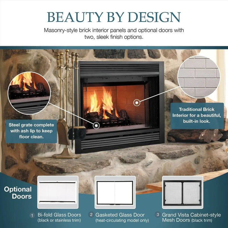 Majestic Sovereign 36" Heat Circulating Wood-Burning Fireplace SA36C Fireplaces SA36C Flame Authority