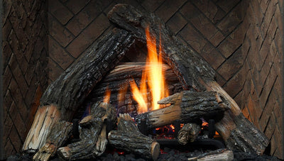 Marquis by Kingsman Burnt Oak Log Set for Fireplaces MQLOGF48B