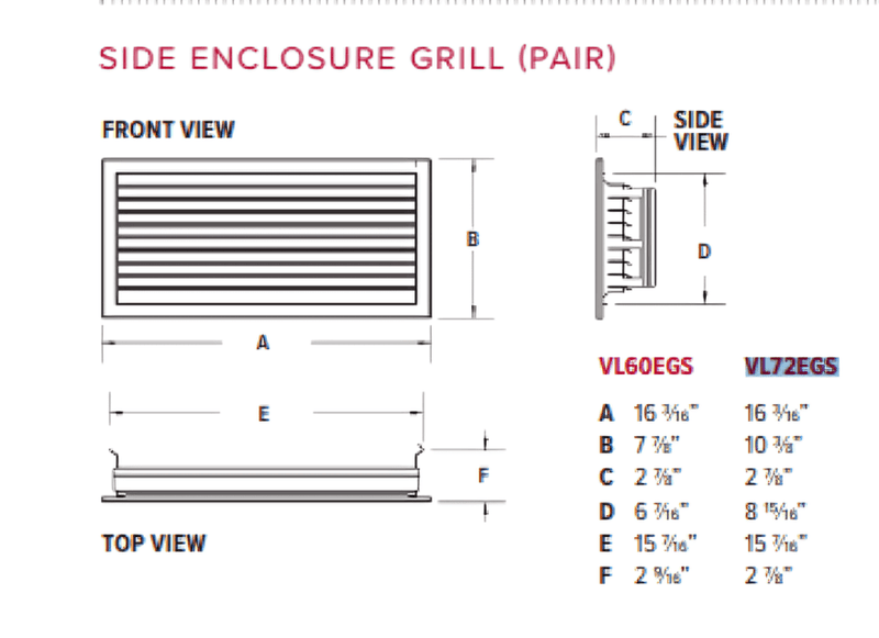 Marquis by Kingsman Pair Grill Side Enclosure for Fireplace VL72EGS