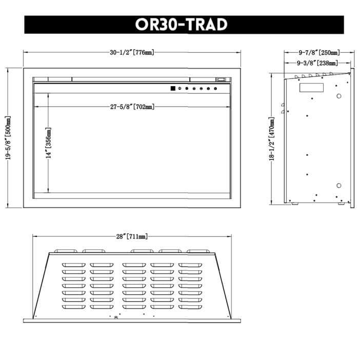 Modern Flames Orion Traditional 30-Inch Built-In Electric Fireplace OR30-TRAD