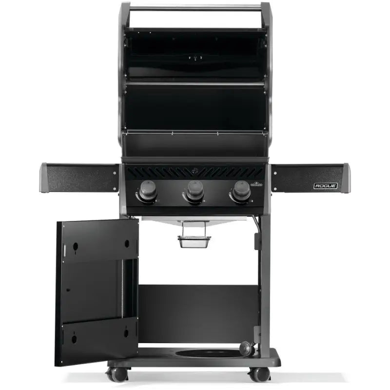 Napoleon Rogue® 425 Gas Grill with Cast Iron Grates – Black Grills Flame Authority