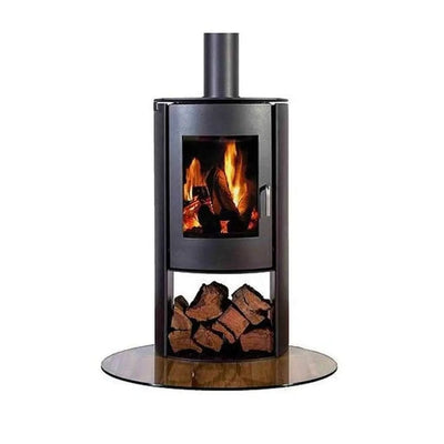 Nectre Curved Freestanding Wood-Burning Fireplace N65 Fireplaces N65 Flame Authority