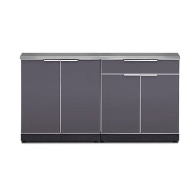 Newage 3-Piece Slate Grey Outdoor Kitchen Cabinet Cover 65278 Flame Authority