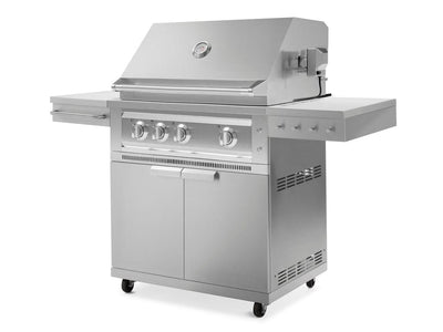 Newage 36 inch Outdoor Kitchen Stainless Steel 2-Piece Grill Cart with Platinum Grill Flame Authority