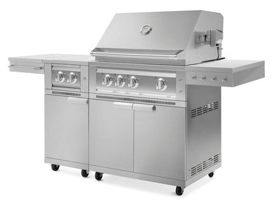 Newage 36 inch Stainless Steel 2-Piece Grill Cart with Platinum Grill and Dual Side Burner Flame Authority