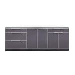 Newage 4-Piece Slate Gray Countertop Aluminum Outdoor Kitchen Cabinets and Cover 65275 Flame Authority