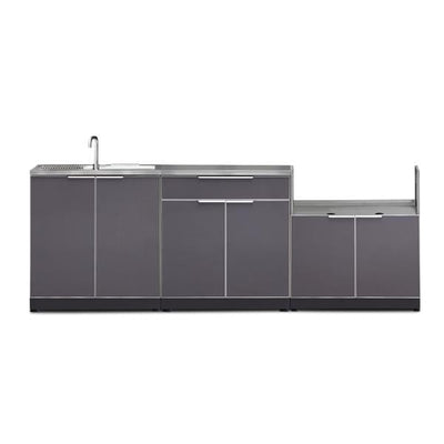 Newage 4-Piece Slate Gray Countertop Aluminum Outdoor Kitchen Cabinets and Cover 65277 Flame Authority