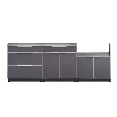 Newage 4-Piece Slate Gray Outdoor Kitchen Aluminum Cabinets Cover 65276 Flame Authority