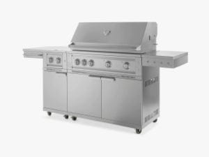 Newage 40 inch Stainless Steel 2-Piece Grill Cart with Platinum Grill and Dual Side Burner Flame Authority