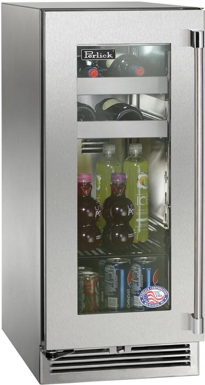 Perlick 15 inch Signature Series 2.8 cu.ft Beverage Center HP15BO-4-3 Beverage Centers HP15BO-4-3L Flame Authority