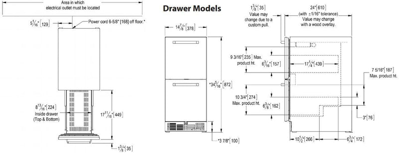 Perlick 15 inch Signature Series 2.8 cu ft Drawer Refrigerator HP15RO-4-5 Refrigerators Flame Authority