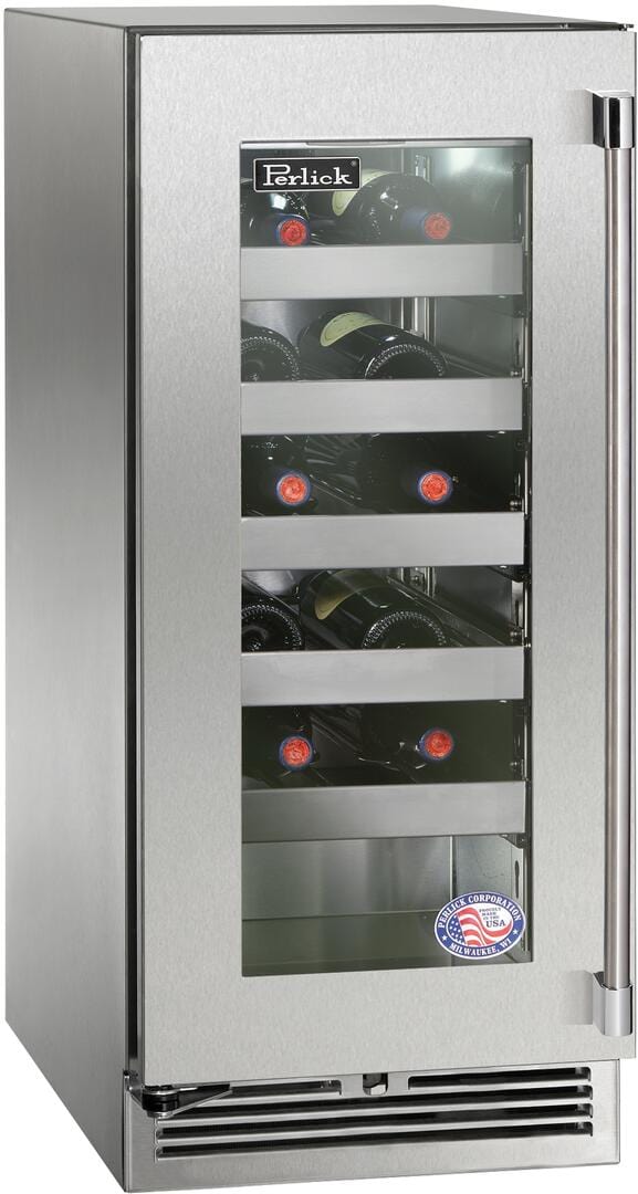 Perlick 15 inch Signature Series 20 Bottle Wine Cooler HP15WO-4-3 Wine Coolers HP15WO-4-3L Flame Authority