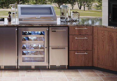 Perlick 15-Inch Signature Series Outdoor Built-In Counter Depth Drawer Refrigerator Front View