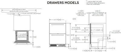 Perlick 24 inch C Series 5.2 cu.ft. Drawer Refrigerator HC24RO-4-6 Refrigerators Flame Authority